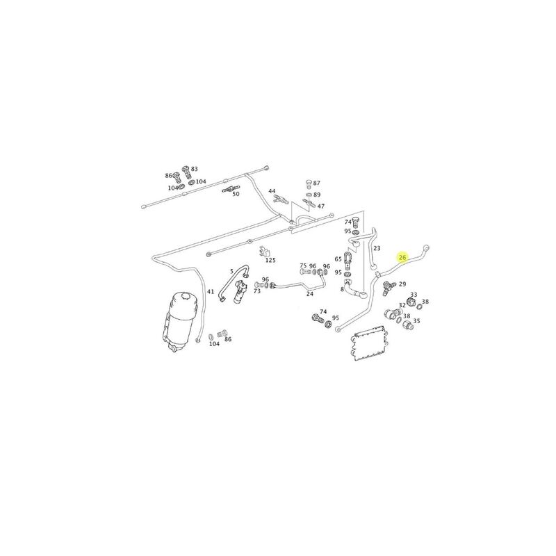 Tuber&iacute;a de la bomba de combustible para Tractocami&oacute;n, Marca Mercedes-Benz, compatible con Actros image number null