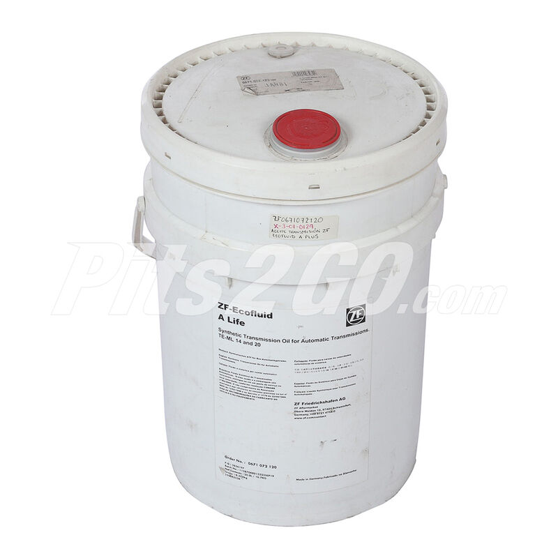 Aceite para transmisión manual  Cubeta 19 litros,Marca del producto: ZF Ecofluid,"Número de parte: ZF0671072120 image number null