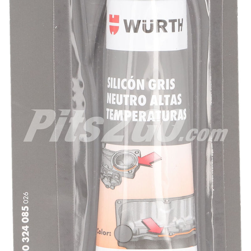 Silicón neutro gris altas temperaturas para Tractocamión, Marca Wurth, compatible con Genérico image number null