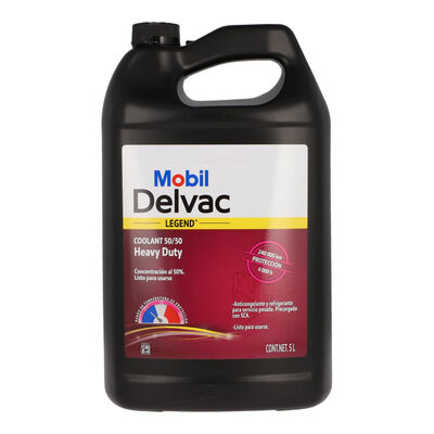 Anticongelante Mobil Delvac Coolant 50/50 Heavy Duty, Gal&oacute;n 5 litros, para Tractocami&oacute;n, Marca del producto: Mobil Delvac, compatible con: Cascadia,N&uacute;mero de parte: MBL126929