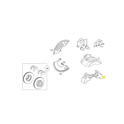 Porta frenos, para Buses, Marca del producto: Mercedes-Benz, compatible con: IBC,n&uacute;mero de parte: A0004230606