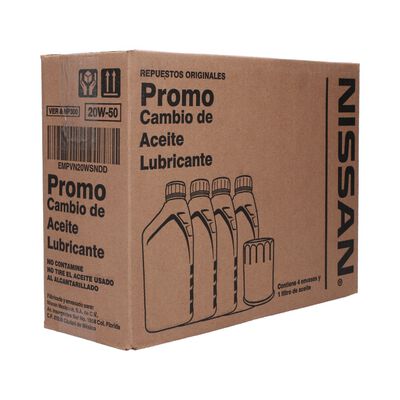 Kit cambio de aceite 4 botes y 1 filtro para March, Versa, Sentra, Kicks, Tiida y Note, Xtrail, Marca Nissan