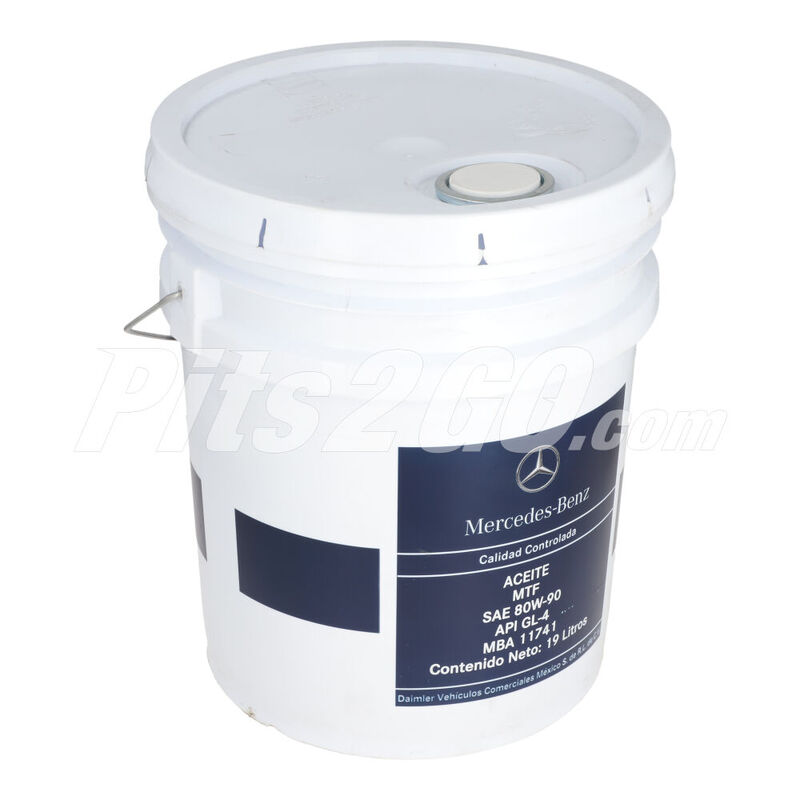 Aceite de transmisión SAE 80W90, cubeta de 19 litros. Marca Mercedes-Benz. Número de parte: MBA11741 image number null