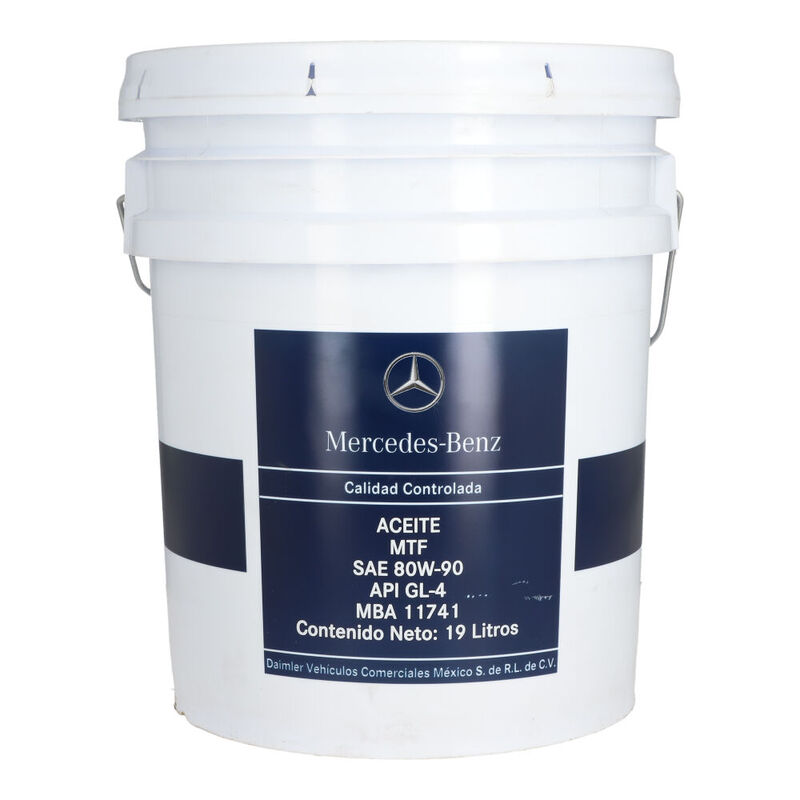 Aceite de transmisión SAE 80W90, cubeta de 19 litros. Marca Mercedes-Benz. Número de parte: MBA11741 image number null