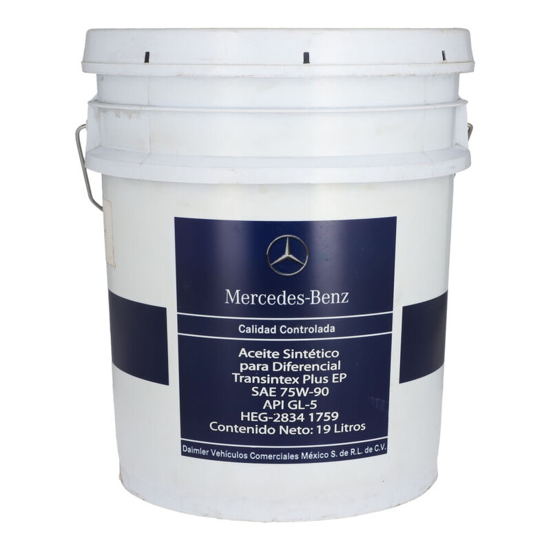 Aceite sint&eacute;tico para diferencial SAE 75W90 Cubeta 19 litros, para Vanes, Marca del producto: Mercedes-Benz, compatible con: Sprinter,N&uacute;mero de parte: MBA28341759 image number null