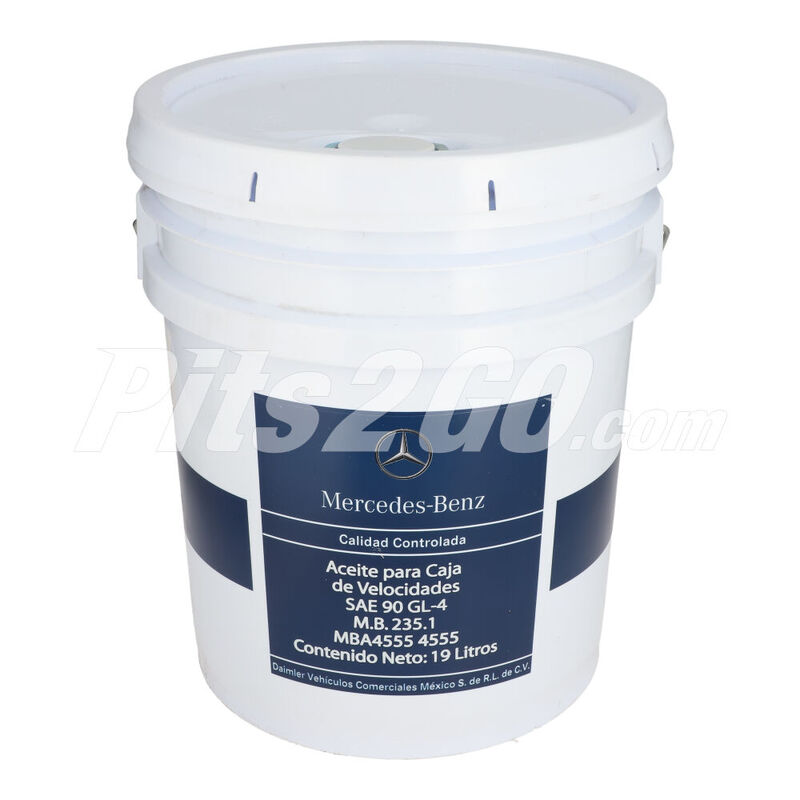 Aceite transmisi&oacute;n SAE 90 Cubeta 19 litros, para Cami&oacute;n, Marca del producto: Mercedes-Benz, compatible con: FL360,N&uacute;mero de parte: MB4555 image number null