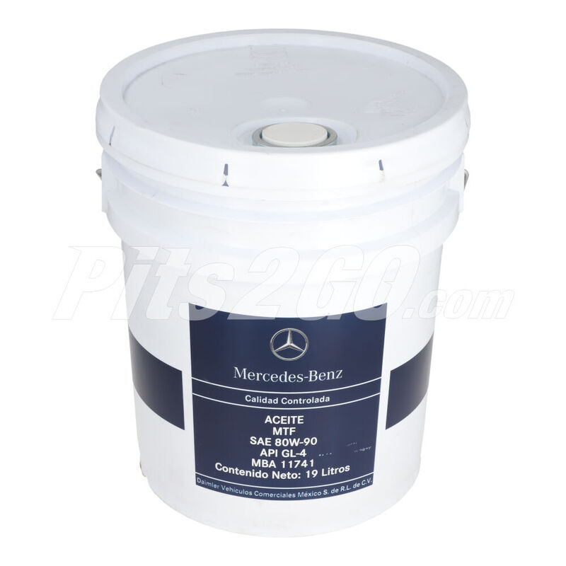 Aceite de transmisión SAE 80W90, cubeta de 19 litros. Marca Mercedes-Benz. Número de parte: MBA11741 image number null