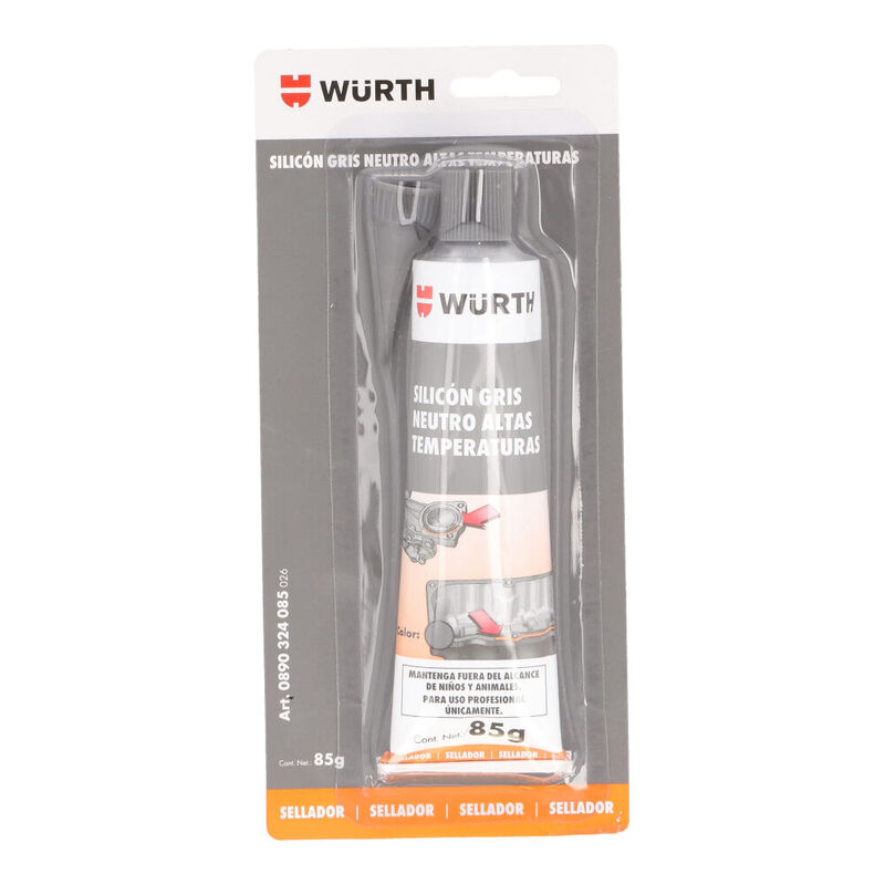 Silicón neutro gris altas temperaturas para Tractocamión, Marca Wurth, compatible con Genérico image number null