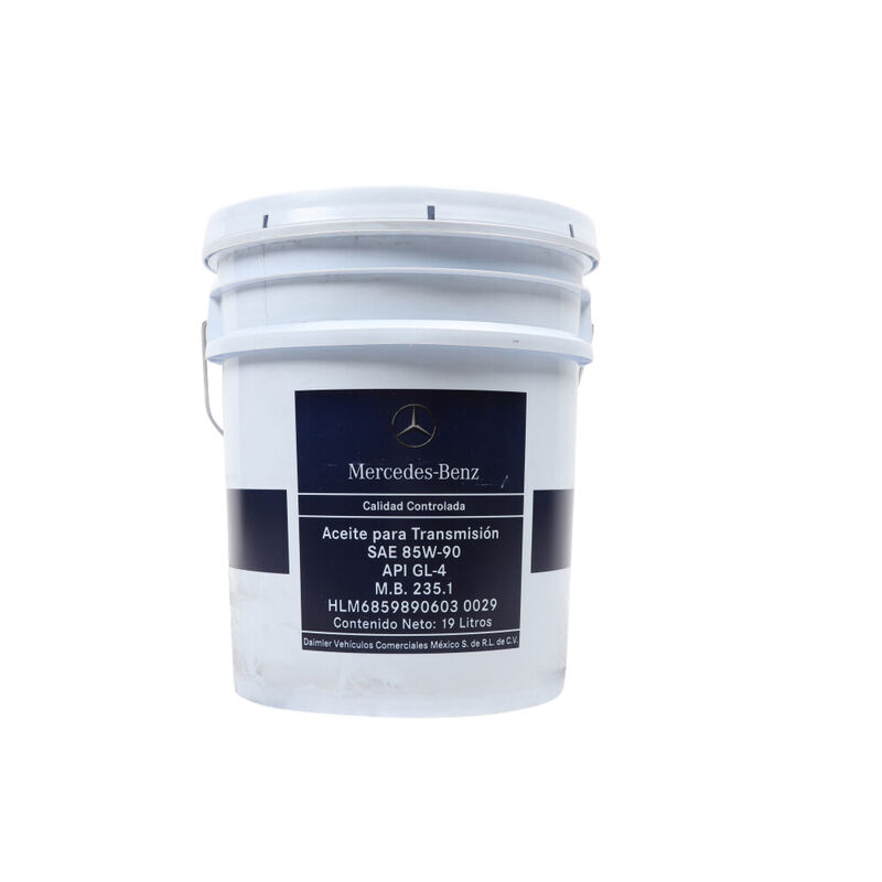 Aceite para transmisi&oacute;n SAE 85W90 Cubeta 19 litros, para Cami&oacute;n, Marca del producto: Mercedes-Benz, compatible con: FL360,N&uacute;mero de parte: HLM68598906030029 image number null