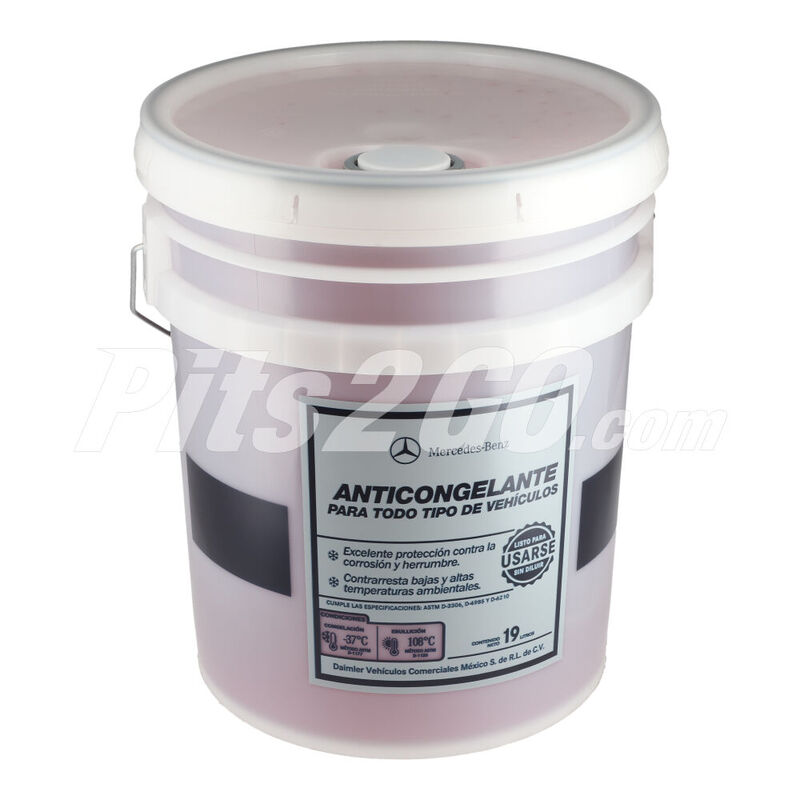 Anticongelante 50/50 FL PLUS &ndash; Rosa 48-25134-001 / 4824 Cubeta 19 litros, para Tractocami&oacute;n, Marca del producto: Mercedes-Benz, compatible con: Cascadia,N&uacute;mero de parte: 48251340014824 image number null
