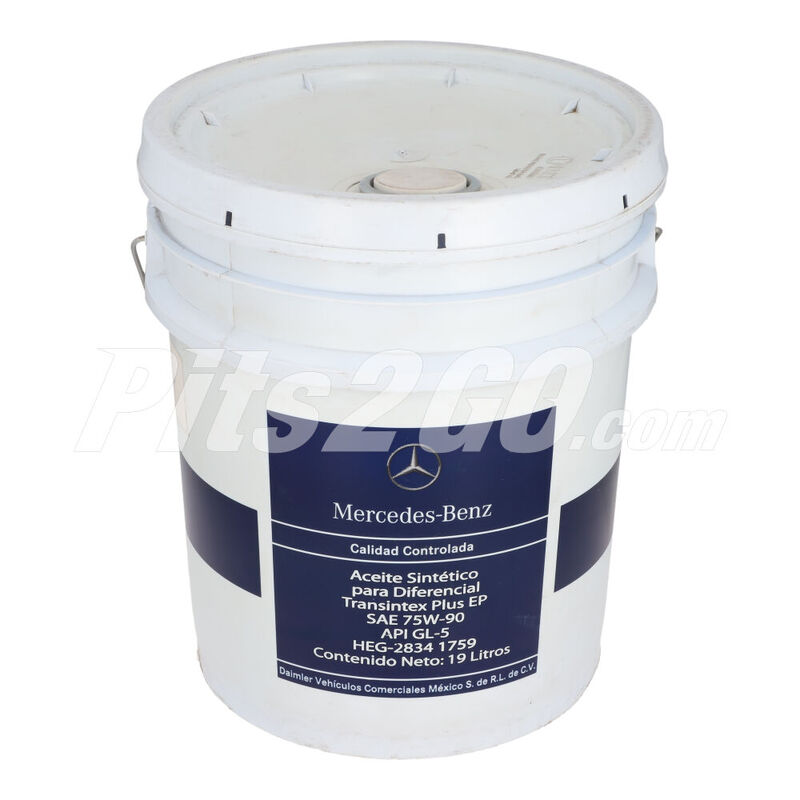 Aceite sint&eacute;tico para diferencial SAE 75W90 Cubeta 19 litros, para Vanes, Marca del producto: Mercedes-Benz, compatible con: Sprinter,N&uacute;mero de parte: MBA28341759 image number null