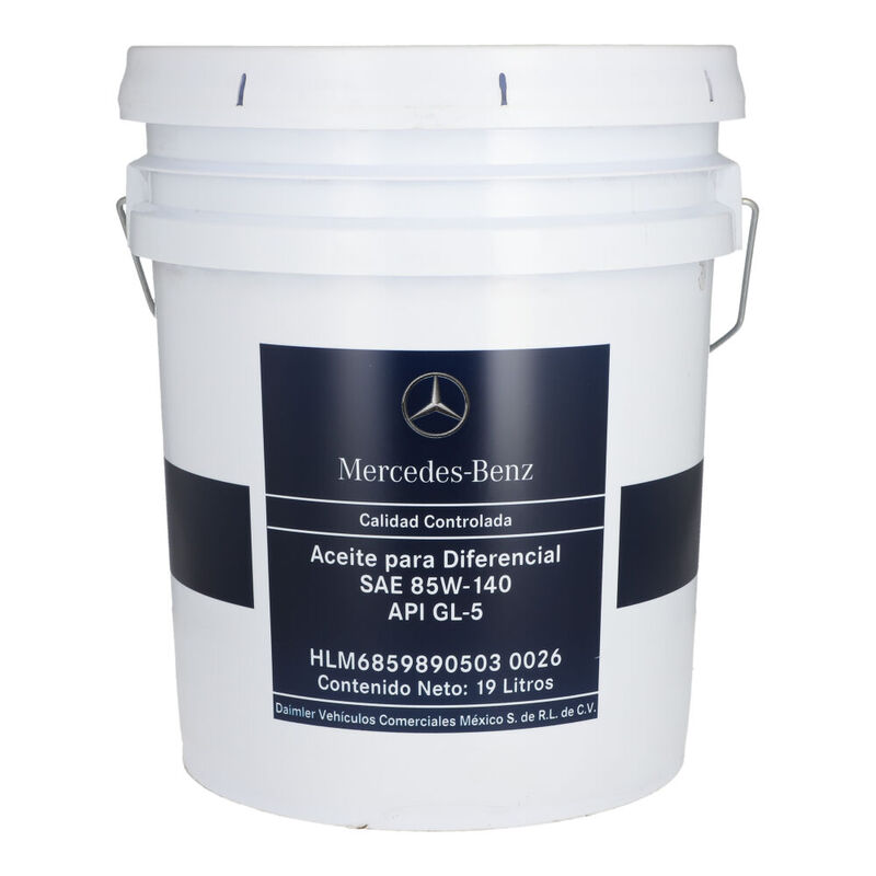 Aceite para diferencial SAE 85W140 Cubeta 19 litros, para Tractocamión, Marca del producto: Mercedes-Benz, compatible con: Cascadia,Número de parte: HLM68598905030026 image number null