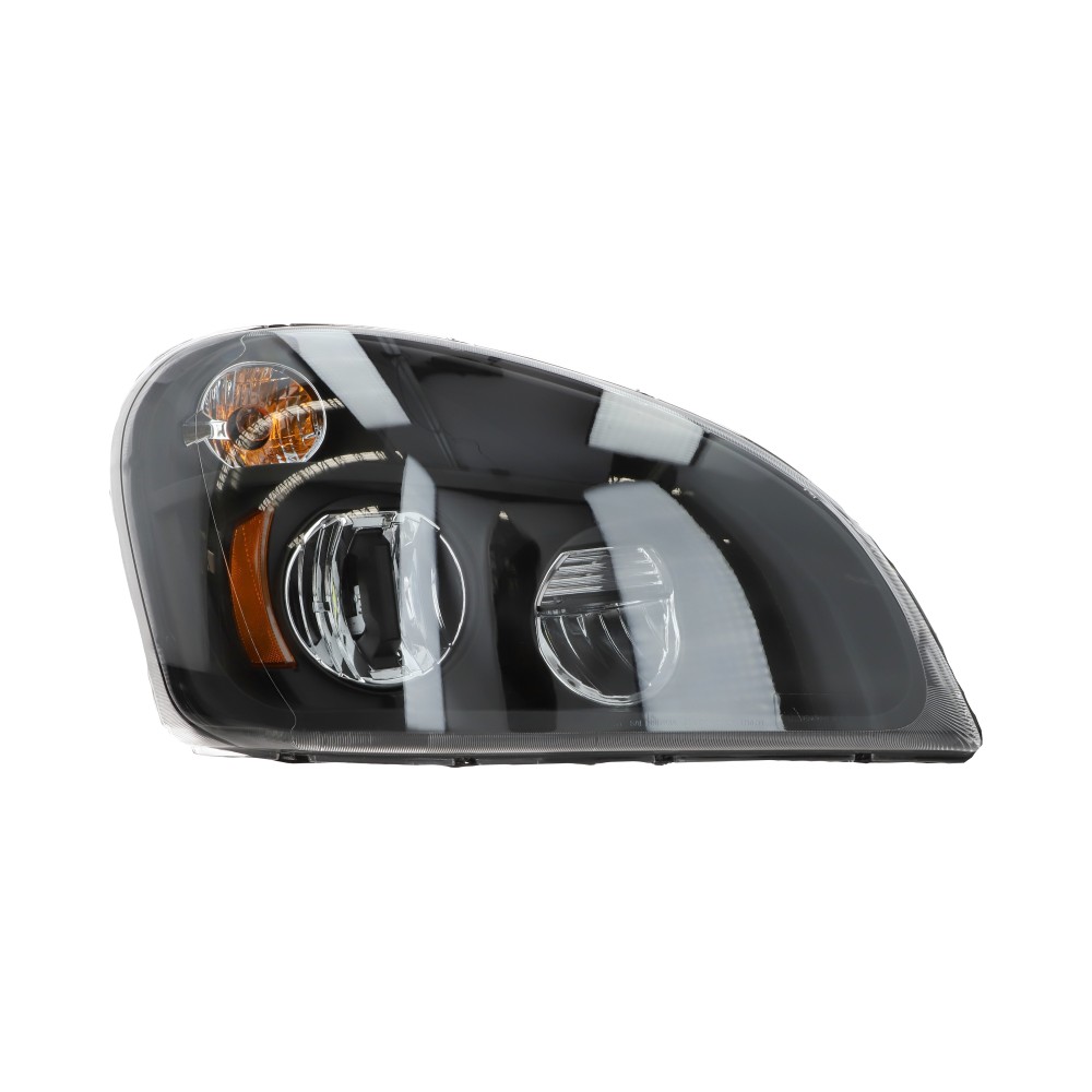 Faro derecha c/mod led base negra para Tractocamión, Marca Alliance, compatible con Cascadia