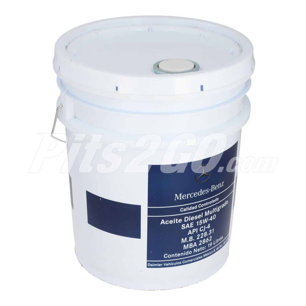 Aceite para motores diésel multigrado SAE 15W40 Cubeta 19 litros, para Tractocamión, Marca del producto: Mercedes-Benz, compatible con: Cascadia,Número de parte: MBA2862 image number 2