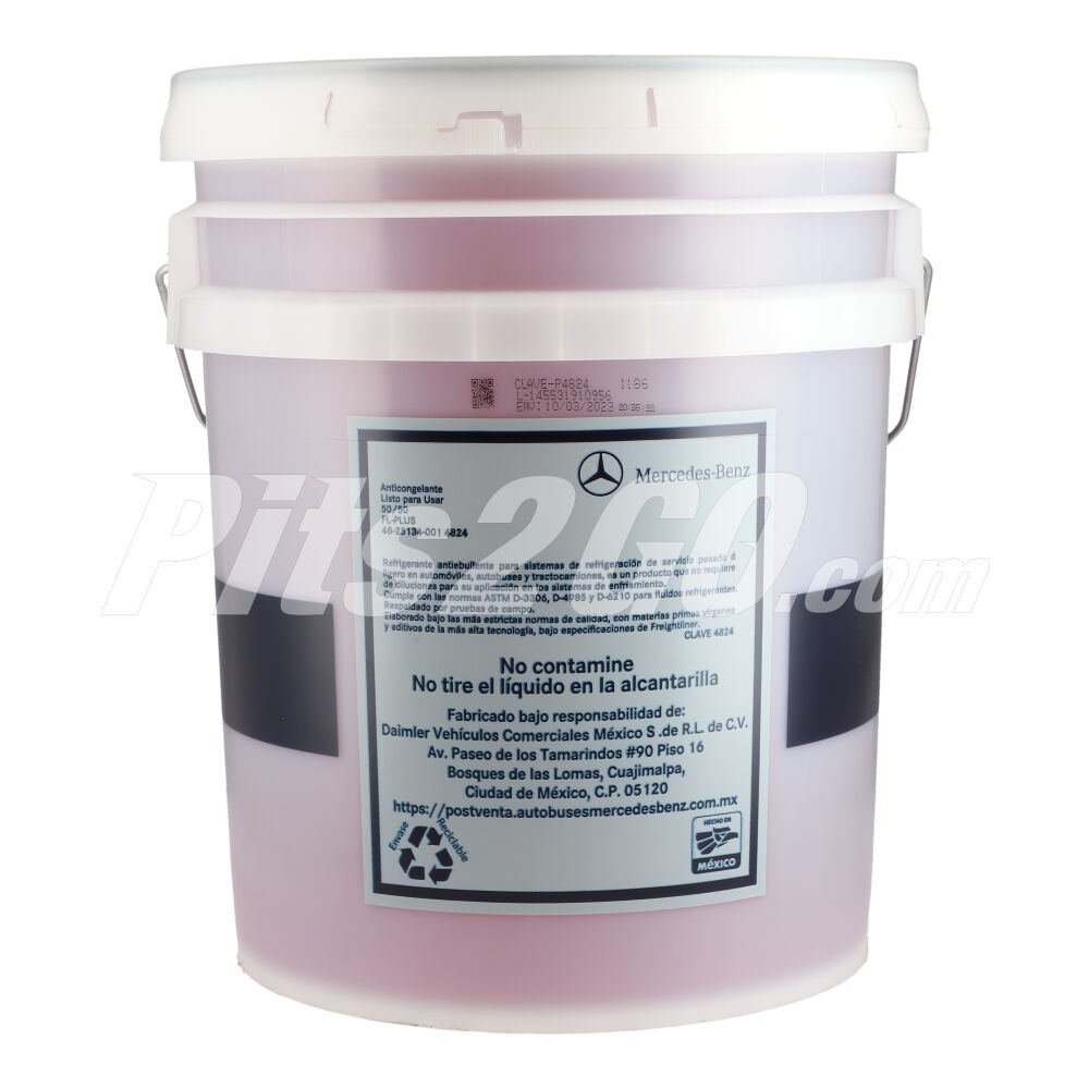 Anticongelante 50/50 FL PLUS – Rosa 48-25134-001 / 4824 Cubeta 19 litros, para Tractocamión, Marca del producto: Mercedes-Benz, compatible con: Cascadia,Número de parte: 48251340014824 image number 3