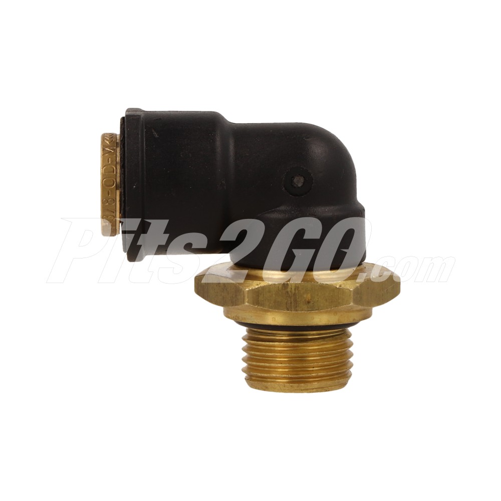 Niple angular 3/8 m 16 x 1.5 rosca para Tractocamión, Marca Volvo, compatible con FH image number 1