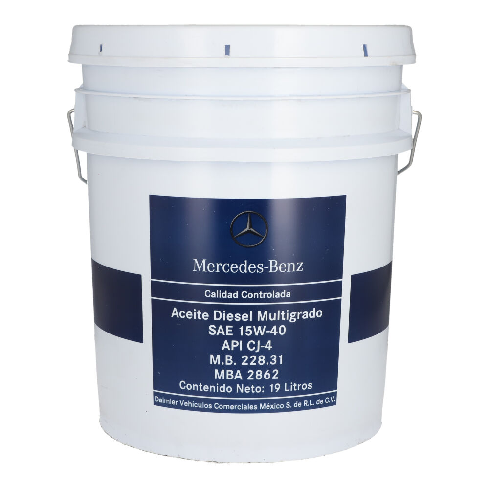 Aceite para motores diésel multigrado SAE 15W40 Cubeta 19 litros, para Tractocamión, Marca del producto: Mercedes-Benz, compatible con: Cascadia,Número de parte: MBA2862 image number 0