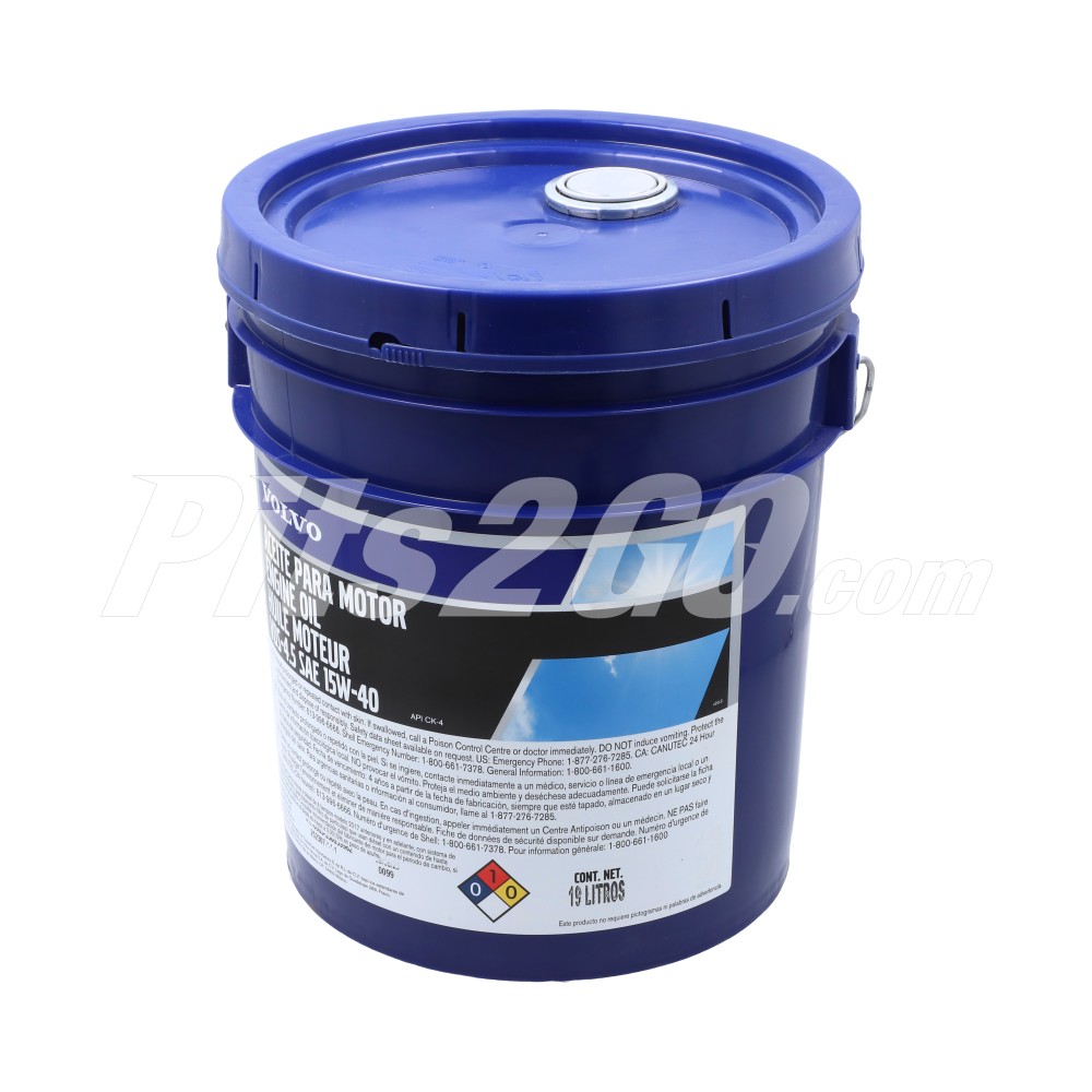 Aceite motor diésel cubeta 19 litros, para Tractocamión, Marca del producto: Volvo, compatible con: VNL,Número de parte: 122470 image number 3