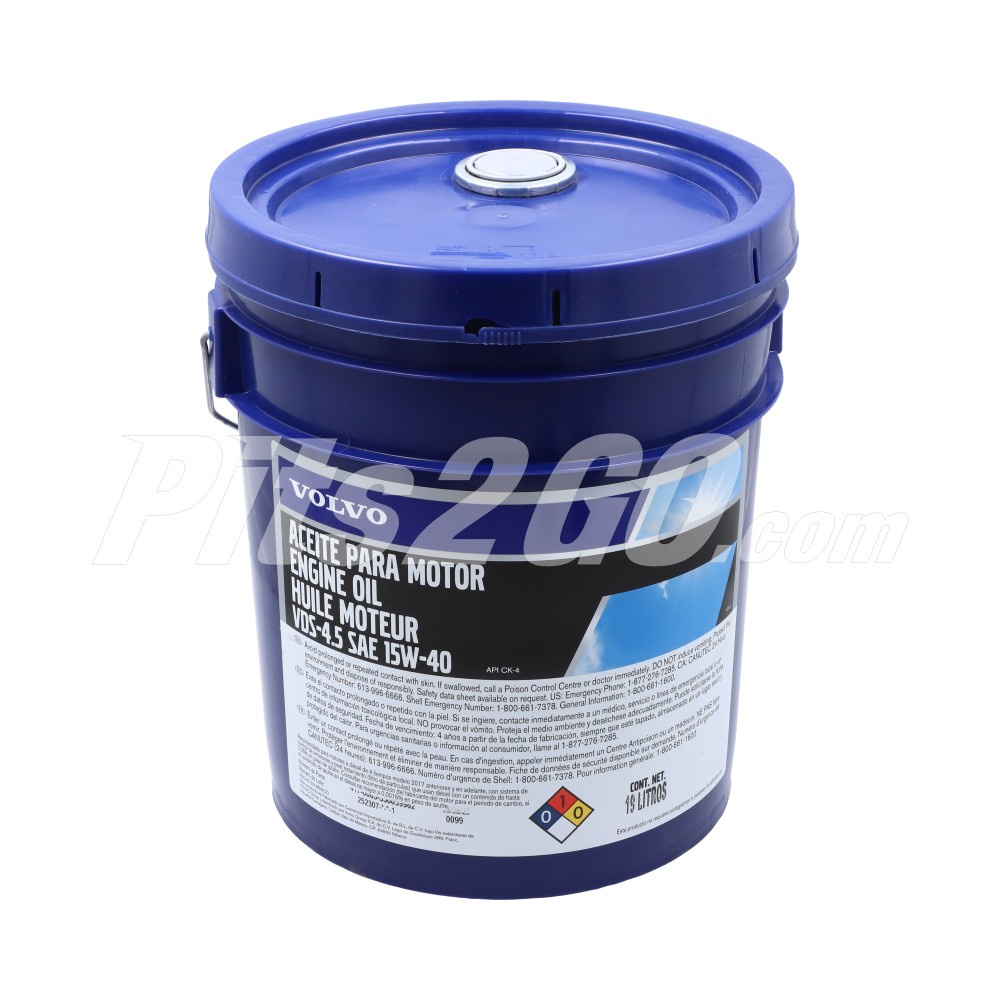 Aceite motor diésel cubeta 19 litros, para Tractocamión, Marca del producto: Volvo, compatible con: VNL,Número de parte: 122470 image number 2
