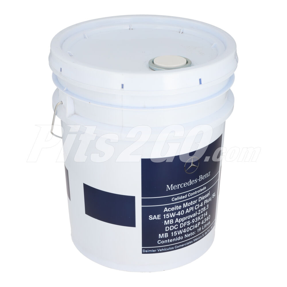 Aceite para motores diésel SAE 15W-40 API CI-4 Plus/SL MB Approval-228.3 DDC DFS-93K214, cubeta 19 litros image number 2