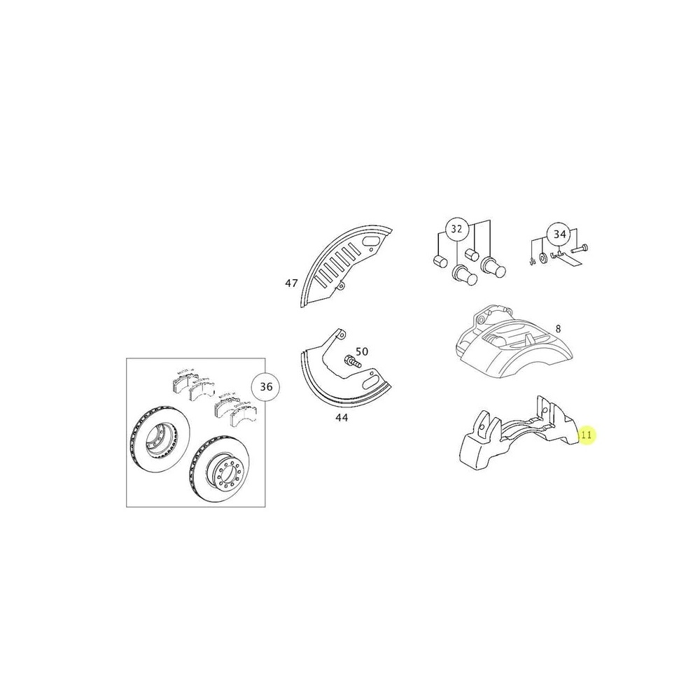 Porta frenos para Buses, Marca Mercedes-Benz, compatible con IBC y OC500 image number 0