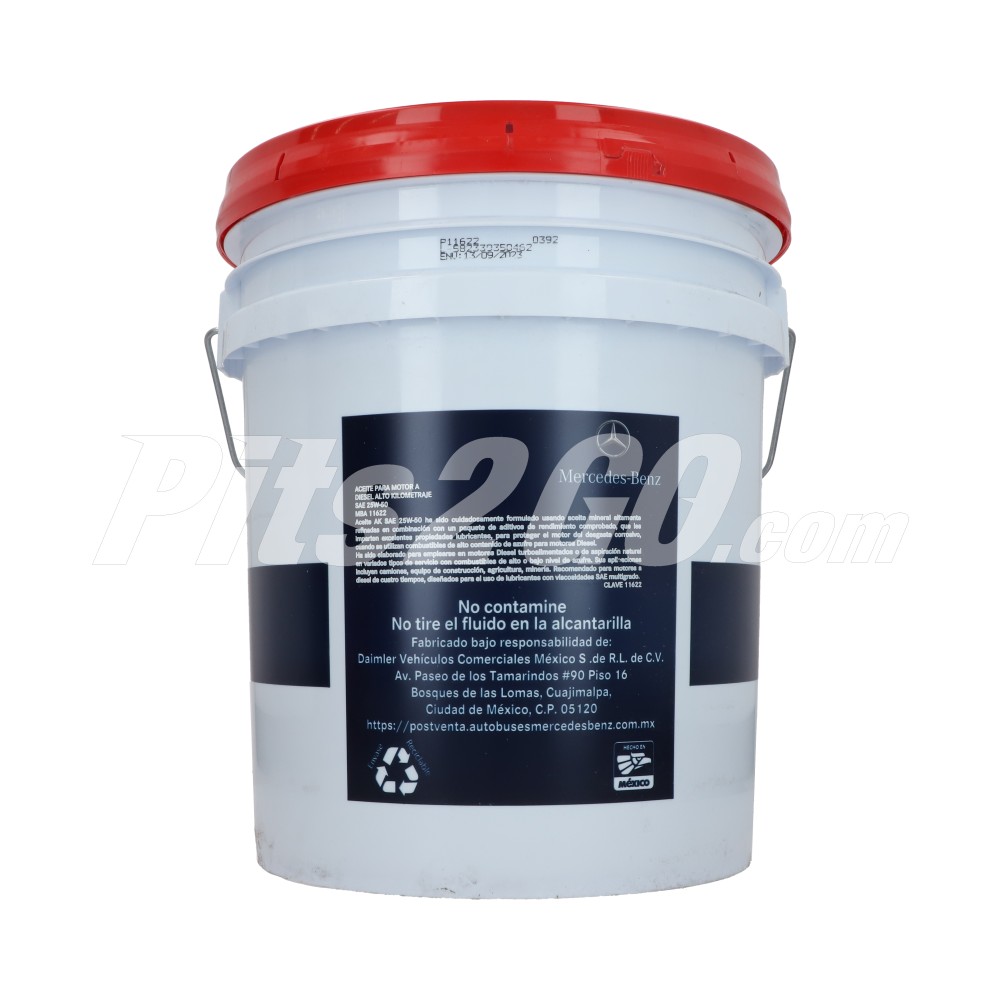 Aceite para motores a diésel alto kilometraje SAE 25W-50, cubeta 19 litros image number 1