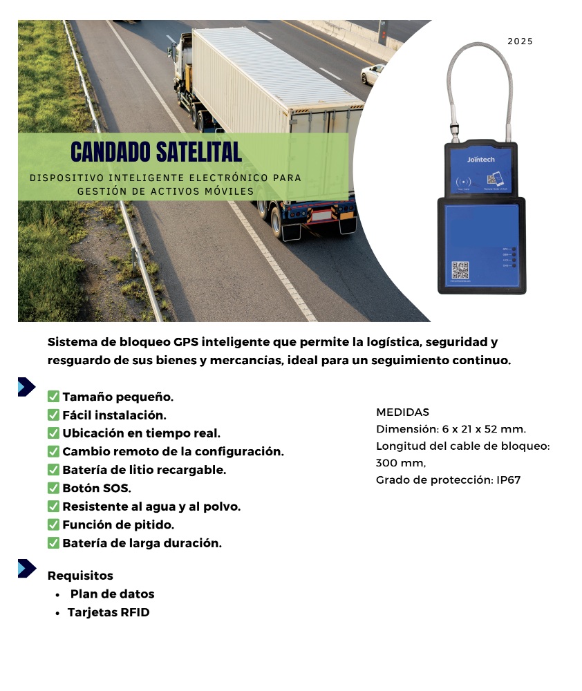 Dispositivo (tipo Candado Satelital),  para Camiones, Tractocamiones y vanes, Marca del producto: Jointech, aplica para modelos Mercedes Benz y Freightliner,JT701D image number 1