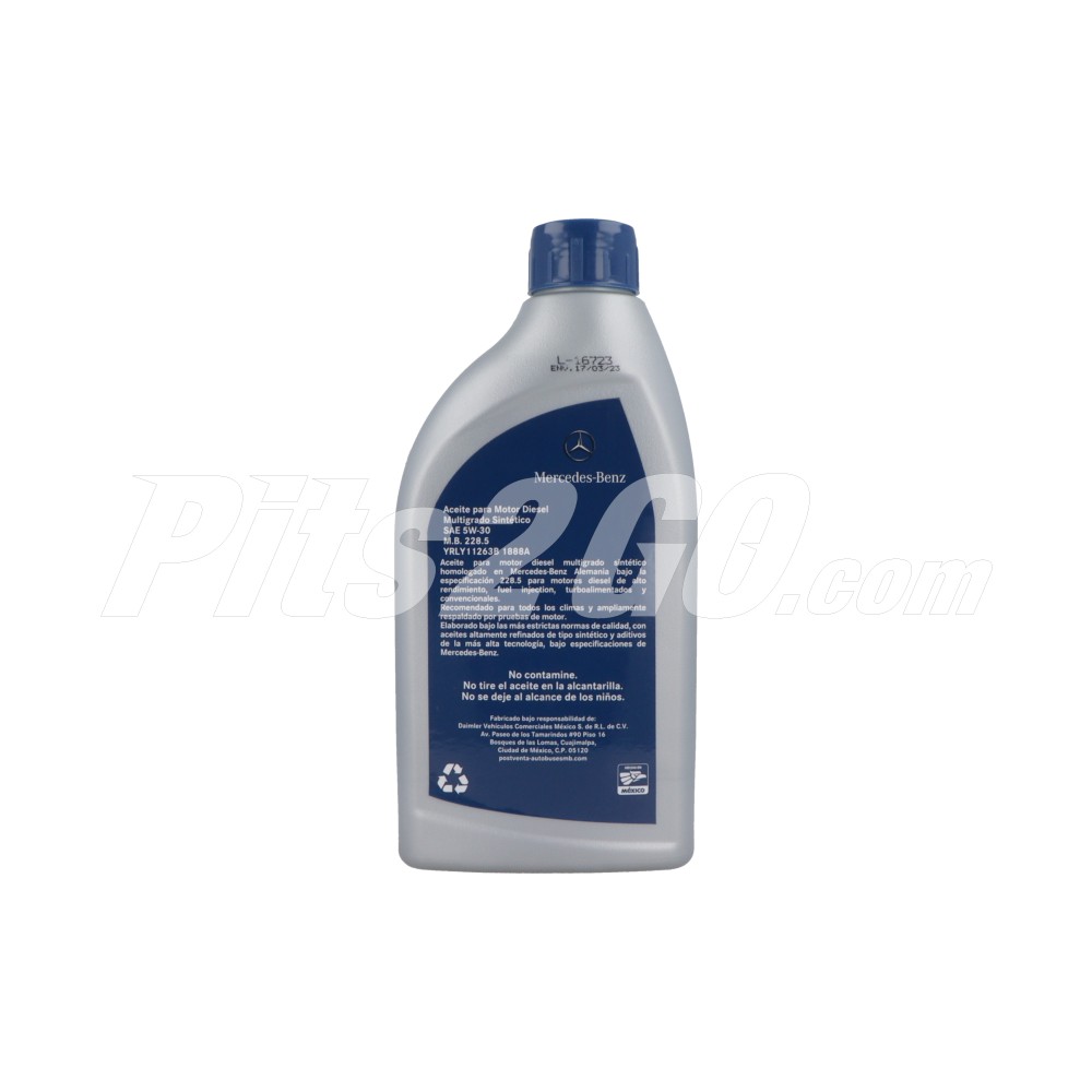 Aceite para motor diésel Multigrado sintético SAE 5W-30. 1 litro. image number 2