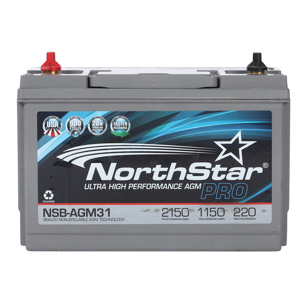 Batería AGM North Star Alto Rendimiento, para Tractocamión, Marca del producto: North Star, compatible con: Genérico,Número de parte: NSB31PRO