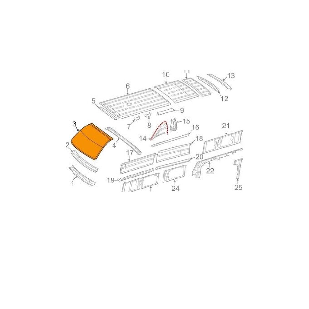 Panel toldo capacete para Vanes, Marca Mercedes-Benz, compatible con Sprinter image number 0