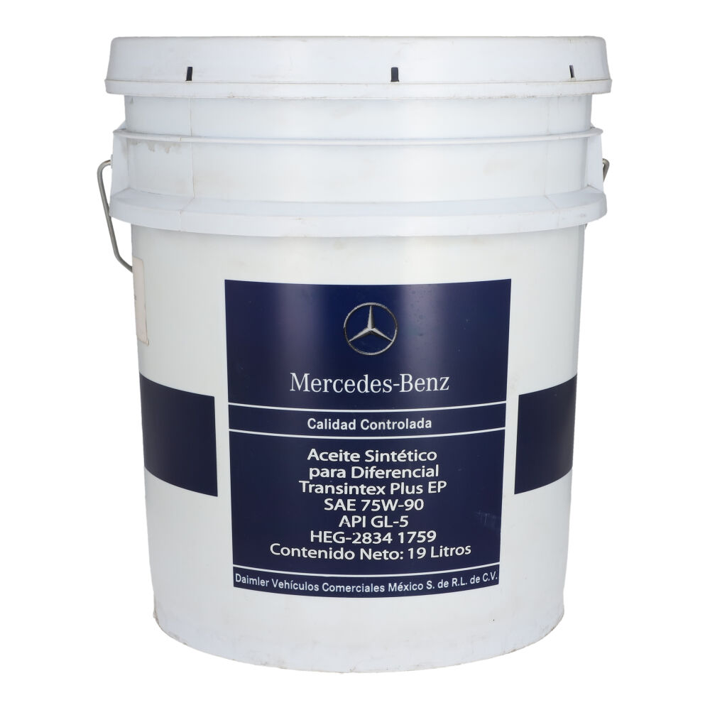 Aceite sintético para diferencial SAE 75W90 Cubeta 19 litros, para Vanes, Marca del producto: Mercedes-Benz, compatible con: Sprinter,Número de parte: MBA28341759 image number 0