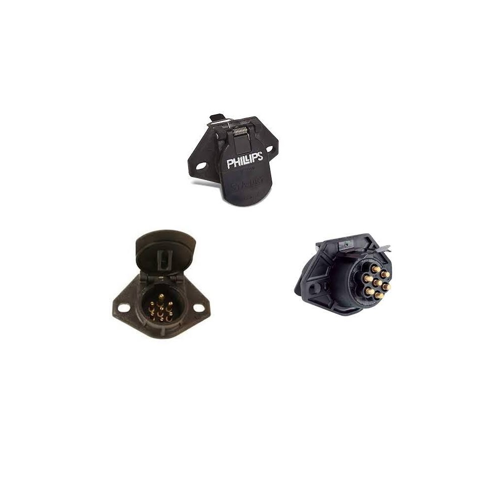 Receptáculo 7 vías para Tractocamión, Marca Philips, compatible con Cascadia