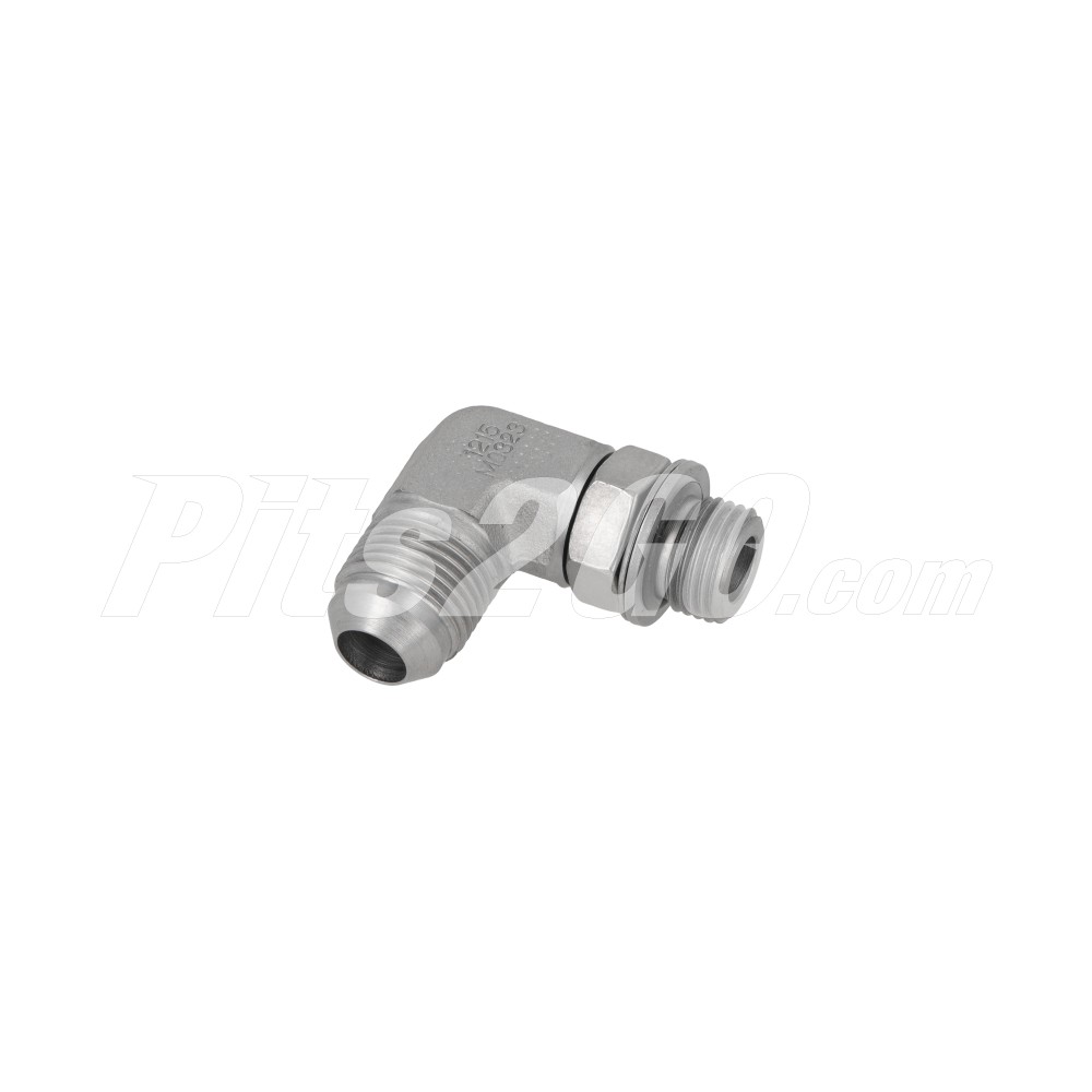Niple angular bomba hidráulica. 12.7xm16x1.5 para Tractocamión, Marca Volvo, compatible con FH image number 2