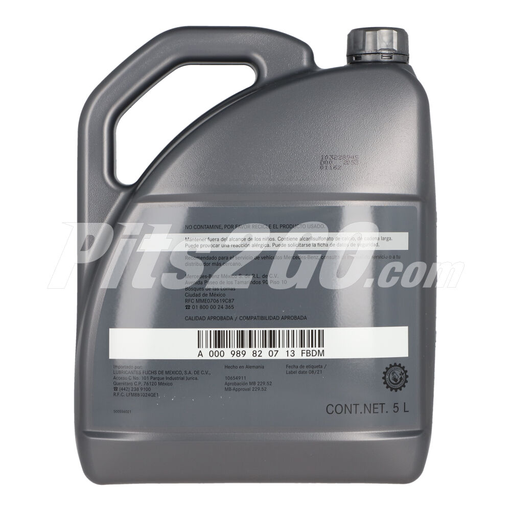 Aceite para motor SAE 5W-30 MB 229.52, garrafa 5 litros image number 3