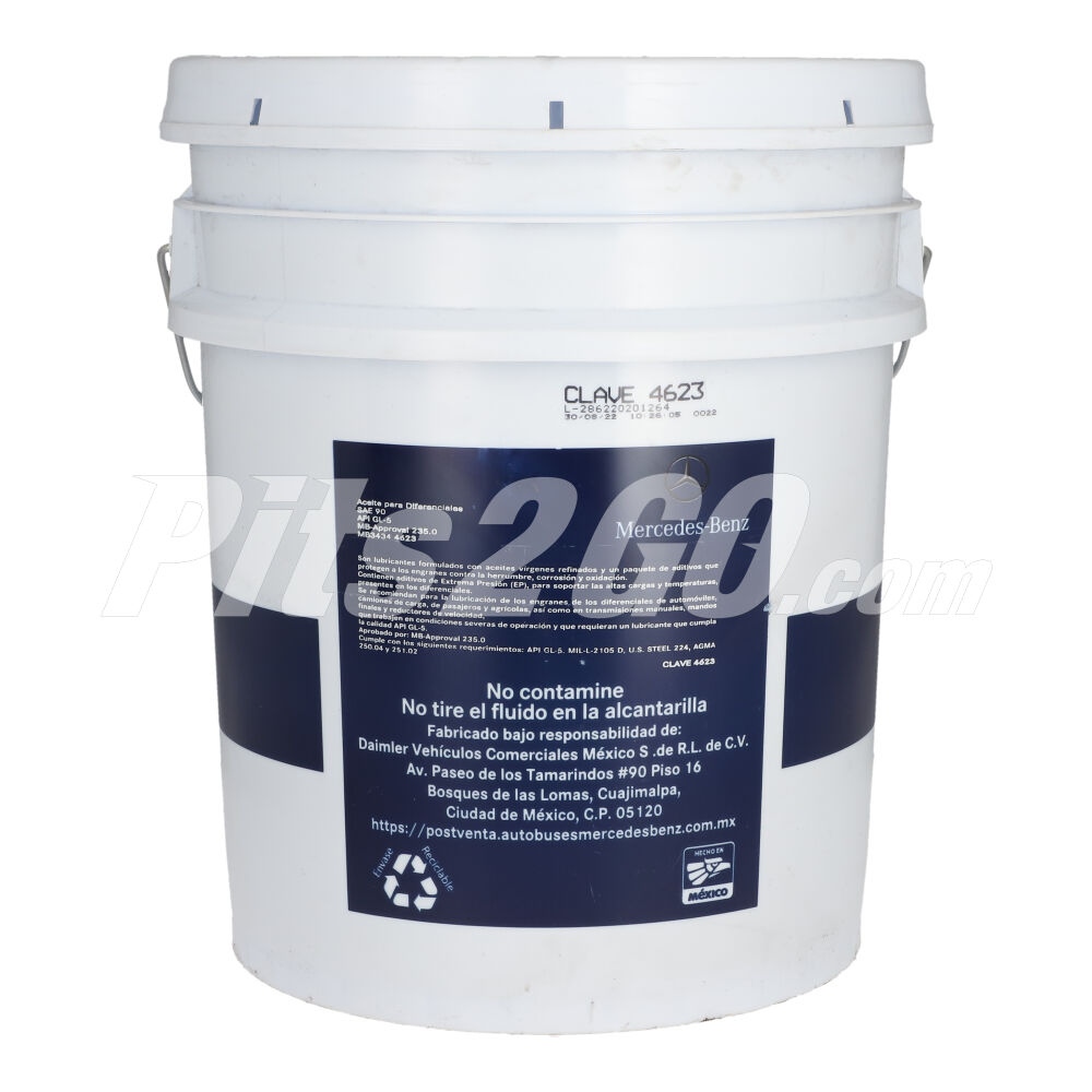 Aceite diferencial 80W90 Cubeta 19 litros, para Camión, Marca del producto: Mercedes-Benz, compatible con: FL360,Número de parte: MB3434623 image number 3