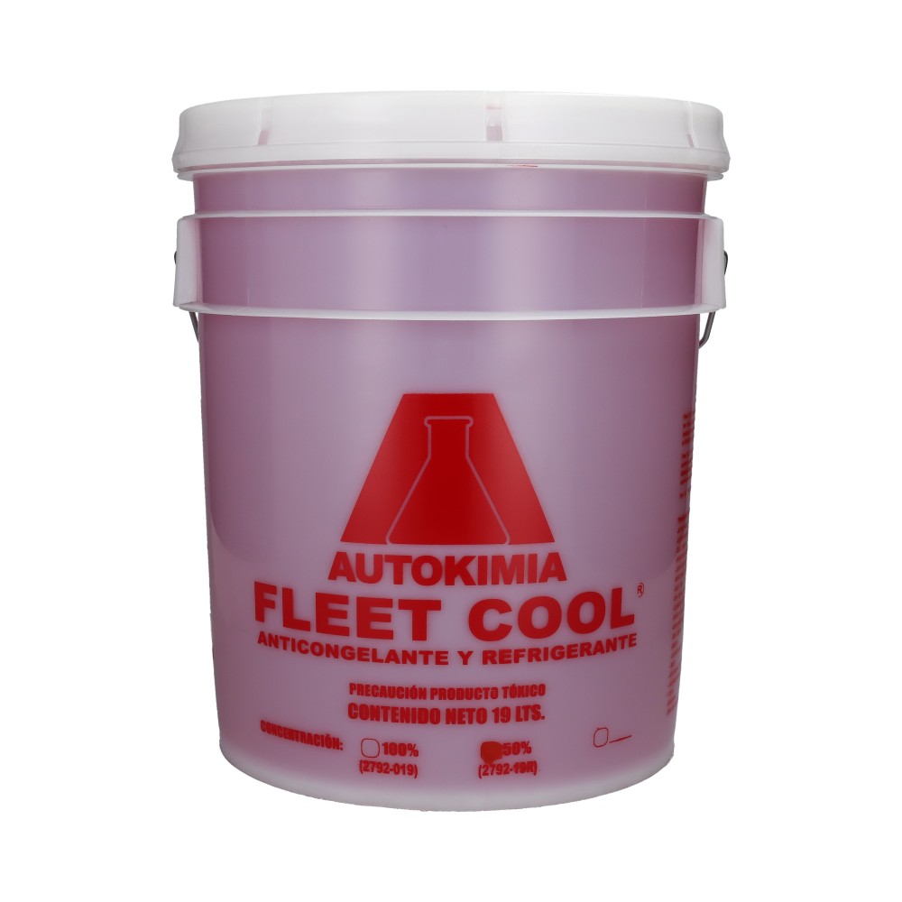 Refrigerante 50 50 cubeta 19 litros fleet cool para Tractocamión, Marca Volvo, compatible con FH