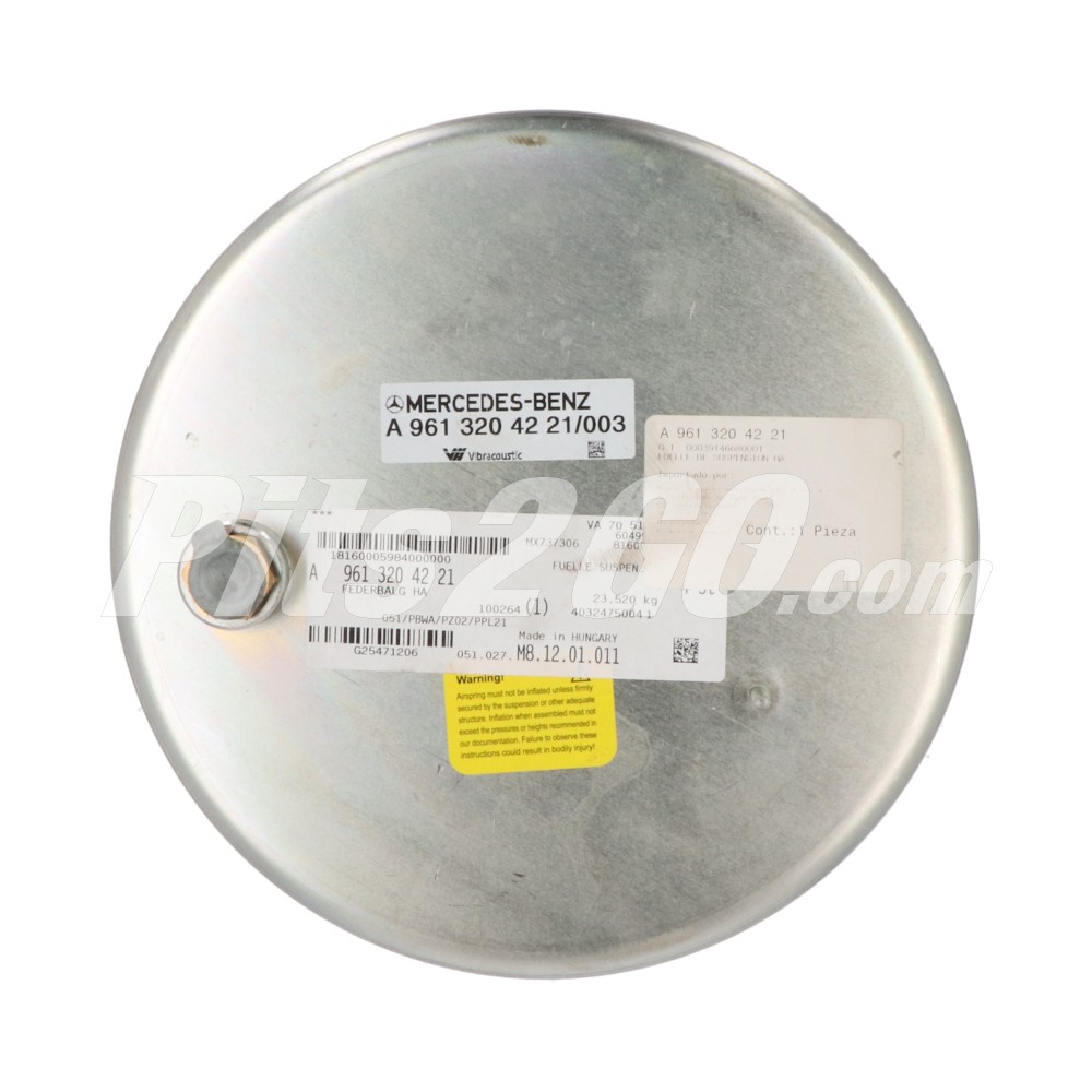 Fuelle de suspensión, para Tractocamión, Marca del producto: Mercedes-Benz, compatible con: Actros,Número de parte: A9613204221 image number 2