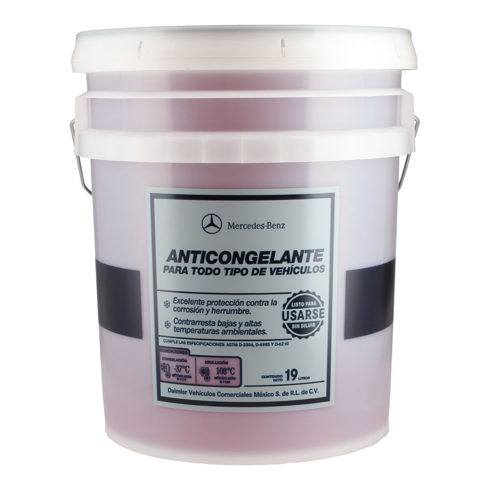 Anticongelante 50/50 FL PLUS – Rosa 48-25134-001 / 4824 Cubeta 19 litros, para Tractocamión, Marca del producto: Mercedes-Benz, compatible con: Cascadia,Número de parte: 48251340014824