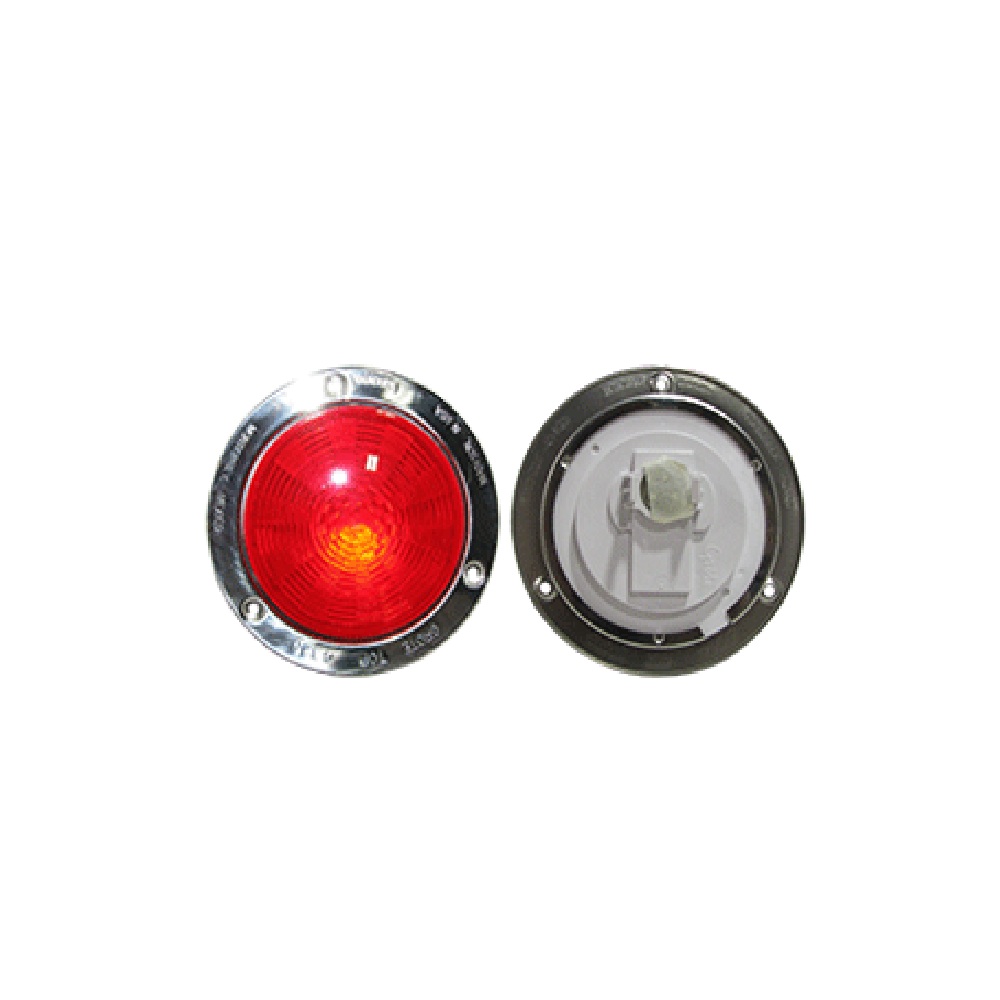 Lámpara stt roja 4" redonda led ss brida montaje pin macho pl-3 para Remolques, Marca Great Dane, compatible con Cajas
