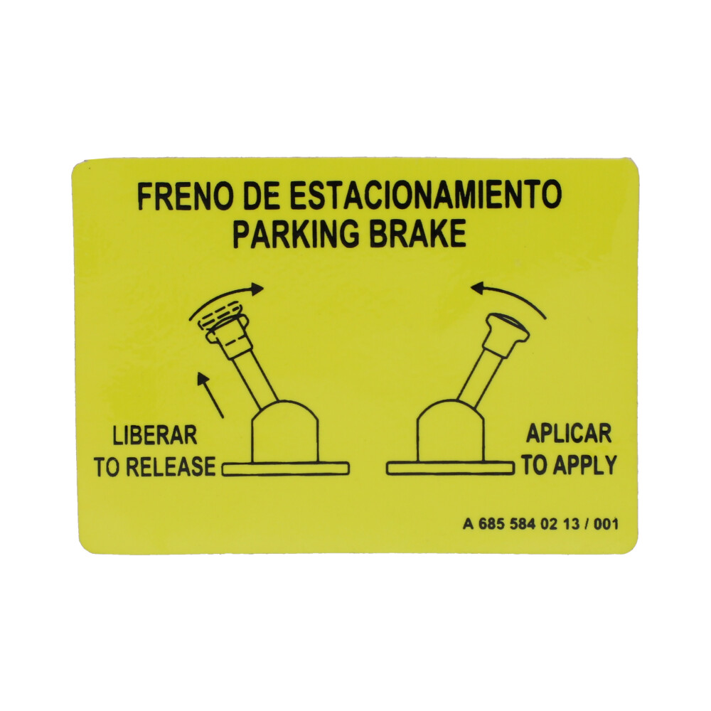 Calcomanía freno de estacionamiento para Tractocamión, Marca Freightliner, compatible con Genérico