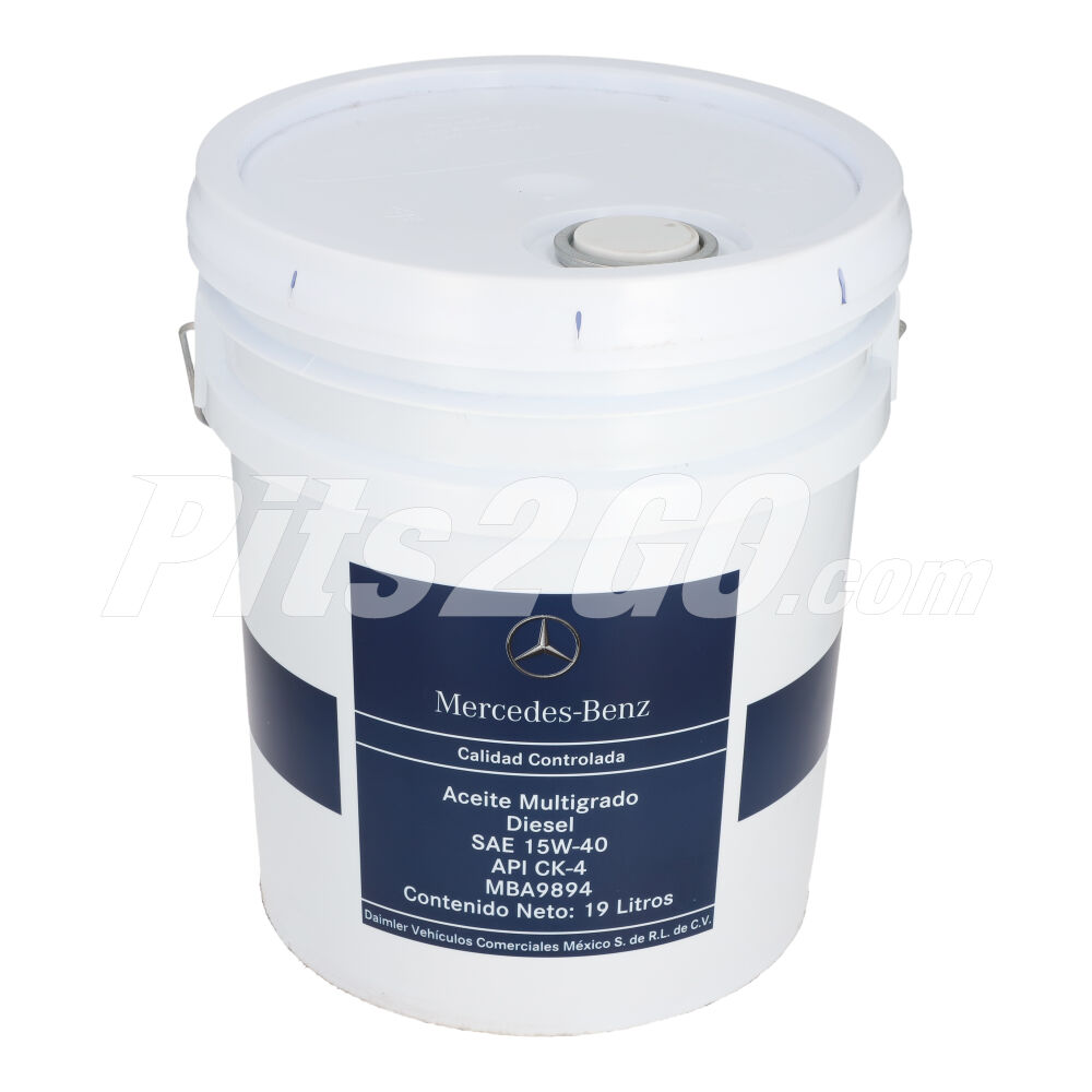Aceite diésel SAE 15W40 Cubeta 19 litros, para Tractocamión, Marca del producto: Mercedes-Benz, compatible con: Cascadia,Número de parte: MBA9894 image number 1