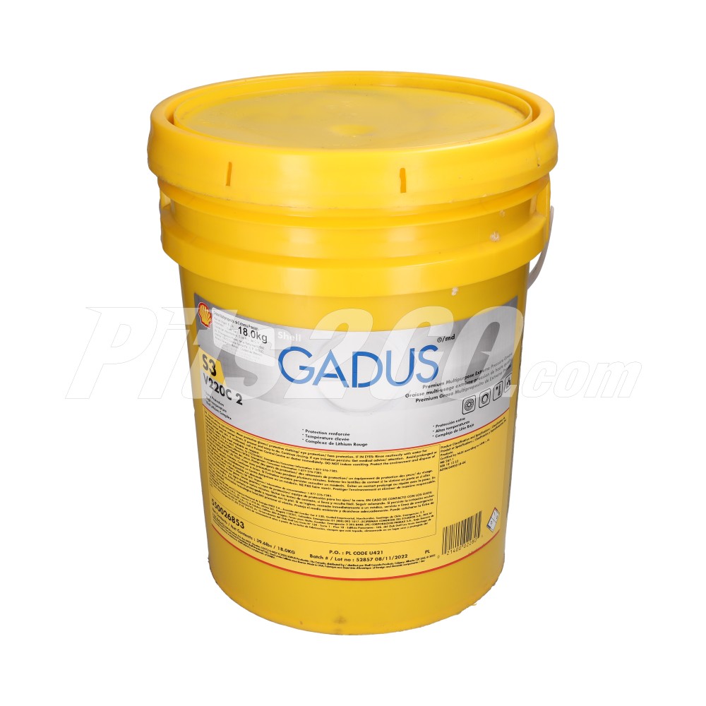Grasa multipropósito Gadus 18 kilogramos, para Tractocamión, Marca del producto: Shell, compatible con: FH,Número de parte: 550026853 image number 2