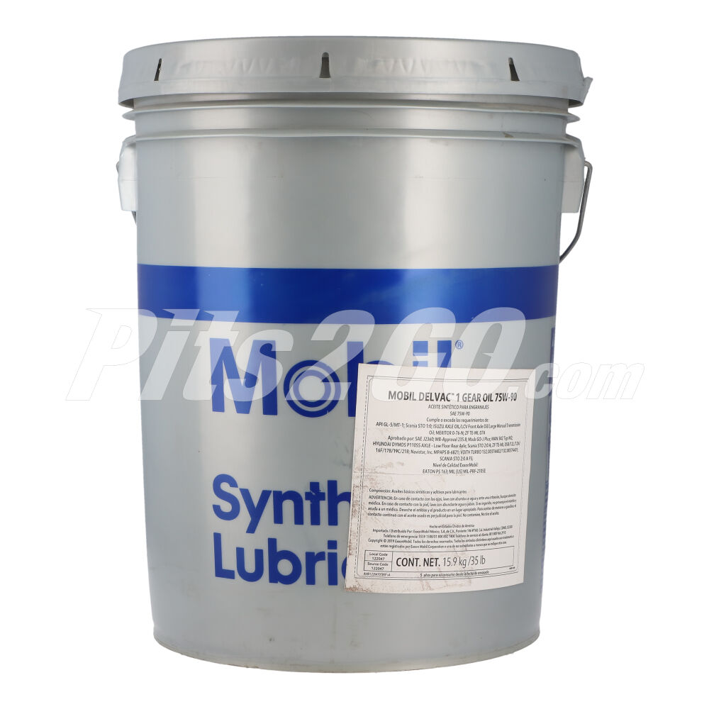 Aceite sintético para engranes SAE 75W90 Cubeta 19 litros, para Tractocamión, Marca del producto: Mobil Delvac, compatible con: Cascadia,Número de parte: MBL122047 image number 3