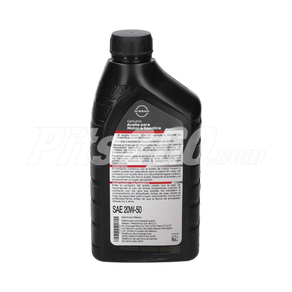 Kit cambio de aceite 4 botes y 1 filtro para March, Versa, Sentra, Kicks, Tiida y Note, Xtrail, Marca Nissan image number 3